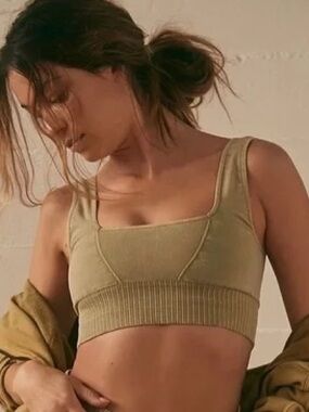 Free People FP Movement Karma Square-Neck Sports Bra | XS/S | Vintage Hemlock